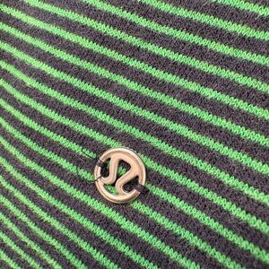 Lululemon Green and Black Striped sweatshirt